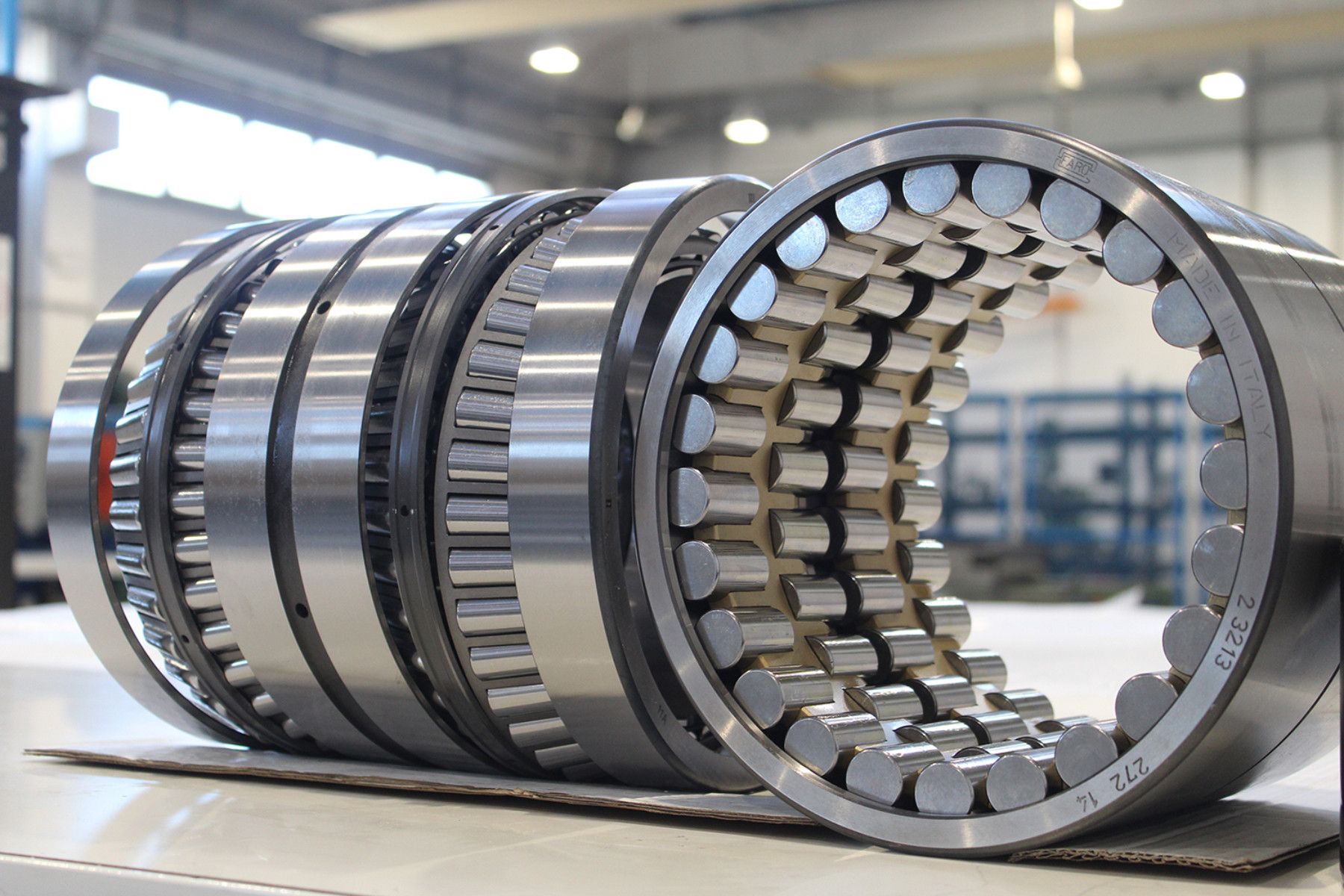 Rolling mill line in operation